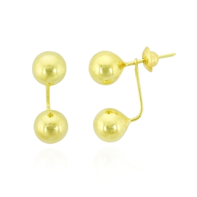 Brincos Ouro 18K Grace Kelly Bolinha 6mm