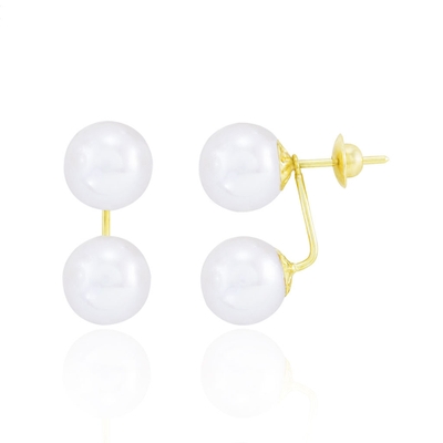 Brincos Ouro 18K Grace Kelly com Pérola 8 mm