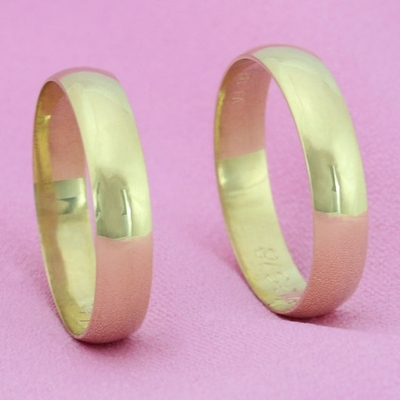 Alianças Casamento Ouro Abauladas Polidas 4,5mm 5g