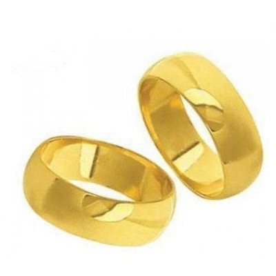 Alianças Casamento Ouro Abauladas Polidas 7,5mm 15g