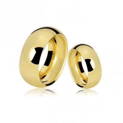 Alianças Casamento Ouro Abauladas Polidas 8mm 20g