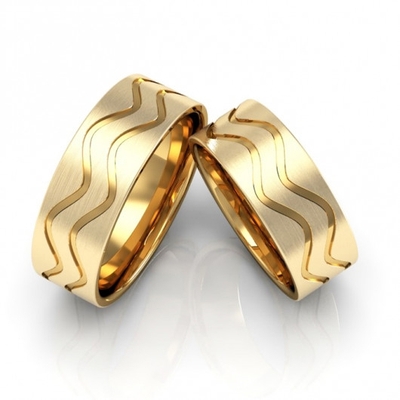 Alianças Casamento Ouro Amarelo Fosca Copacabana 7,0mm 16g