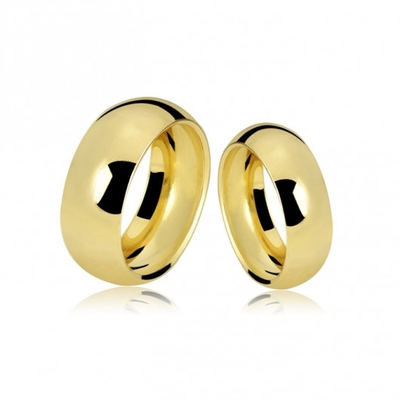 Alianças Casamento Ouro Amarelo Polidas 8mm 22g