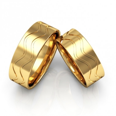Alianças Casamento Ouro Amarelo Polida Copacabana 7,0mm 16g