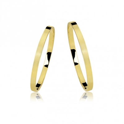 Alianças Casamento Ouro Amarelo Quadradas Polidas 3mm 4g