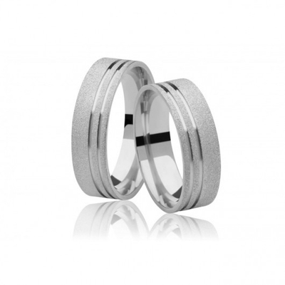 Alianças Casamento Ouro Branco Diamantadas 6,0 mm 12g com 