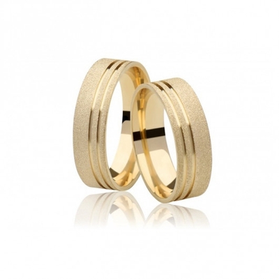 Alianças Casamento Ouro Diamantadas 5mm 10g com Frisos