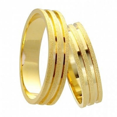 Alianças Casamento Ouro Diamantadas 5mm 10g