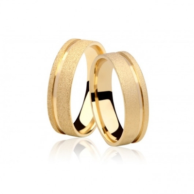 Alianças Casamento Ouro Diamantadas 5mm 9g com 