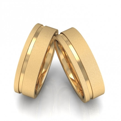 Alianças Casamento Ouro Diamantadas 6mm 12g com 