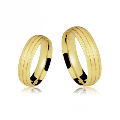 Alianças Casamento Ouro Diamantadas 6 mm 12g com 