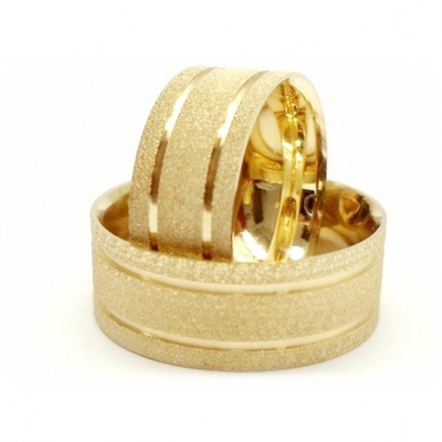 Alianças Casamento Ouro Diamantadas 7mm 15g