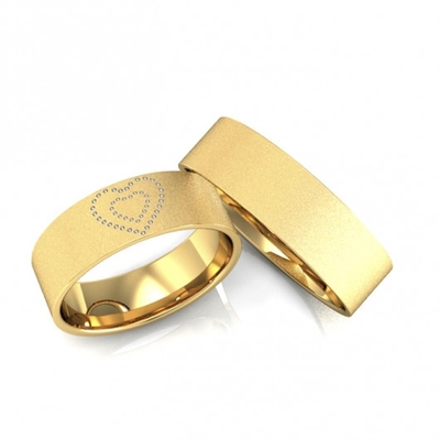 Alianças Casamento Ouro Diamantadas Aplique Em Ródio 6,0mm 12g