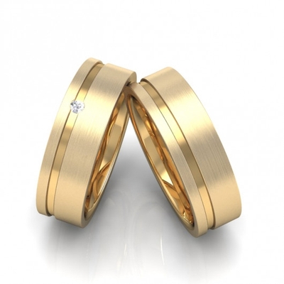 Alianças Casamento Ouro Foscas 6mm 12g