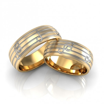 Alianças Casamento Ouro Foscas Partitura 7mm 14g