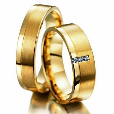 Alianças Casamento Ouro Foscas E Polidas 6mm 12g com Pedras