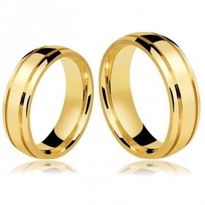 Alianças Casamento Ouro Polidas 6mm 12g com 
