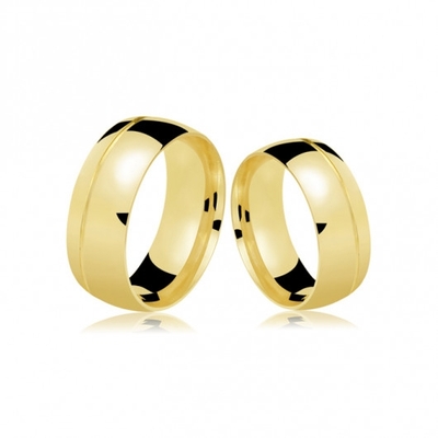 Alianças Casamento Ouro Polidas 7mm 15g com 