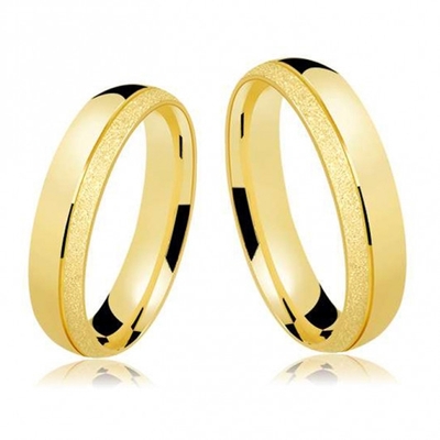 Alianças Casamento Ouro Polidas E Diamantadas 6,0mm 12g com 