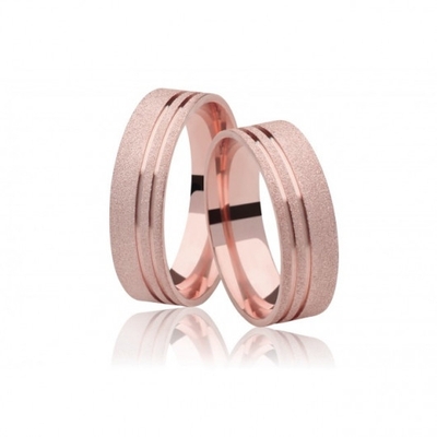 Alianças Casamento Ouro Rosê Diamantadas 6,0mm 12g com 