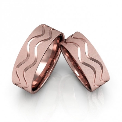 Alianças Casamento Ouro Rosê Diamantada Copacabana 7,0mm 16g