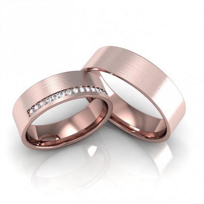Alianças Casamento Ouro Rosê Foscas 6mm 13g