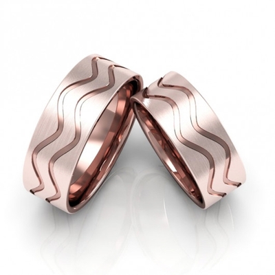 Alianças Casamento Ouro Rosê Fosca Copacabana 7,0mm 16g