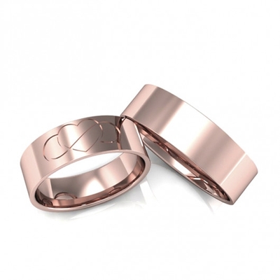 Alianças Casamento Ouro Rosê Polidas 6,0 mm 12g