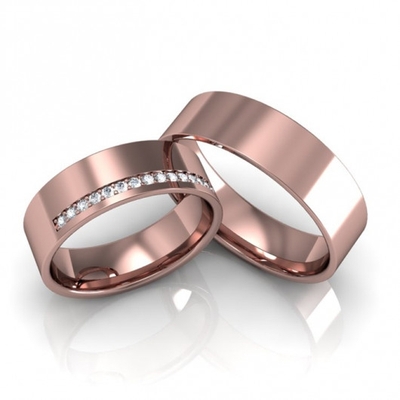 Alianças Casamento Ouro Rosê Polidas 6mm 13g