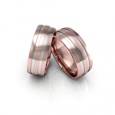 Alianças Casamento Ouro Rosê Polidas 7mm 12g com 