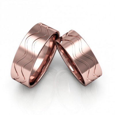 Alianças Casamento Ouro Rosê Polida Copacabana 7,0mm 16g