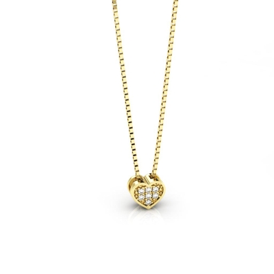 Colar Coração Ouro 18K Coleção Pavê Mini