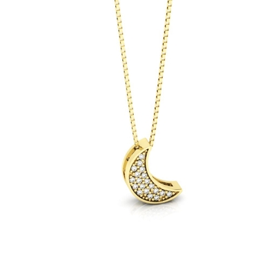 Colar Lua Ouro 18K Coleção Pavê Pequeno