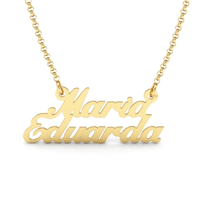 Colar Personalizado Nome Duplo Ouro 18k