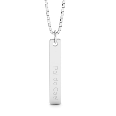 Colar Personalizado Prata Pai Nome do Filho