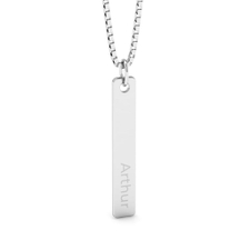 Colar Personalizado Prata Placa com Nome