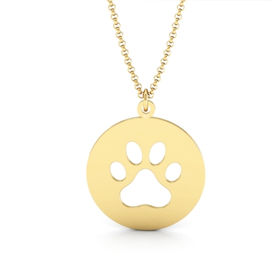 Colar Pet Pata Vazada Ouro 18k