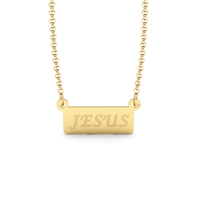 Colar Plaquinha Personalizada Ouro 18k
