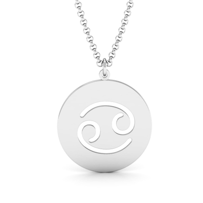 Colar com Pingente Signo Câncer Prata