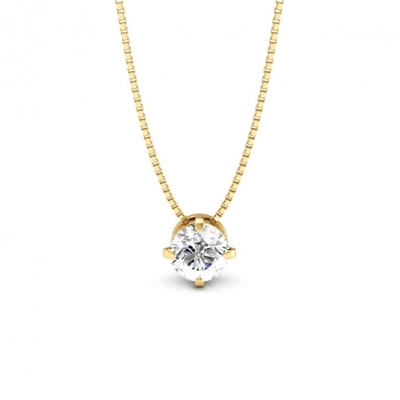 Colar Ouro 18K Ponto de Luz Pedra Branca 45 cm