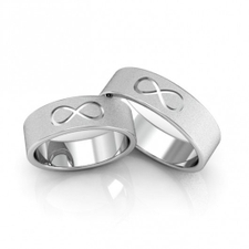 Alianças Compromisso Prata Diamantadas Infinito 6mm 12g