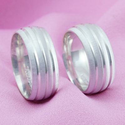 Alianças Compromisso Prata Foscas 8mm 14g 