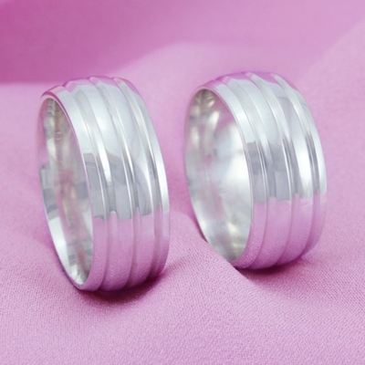 Alianças Compromisso Prata Polidas 8 mm 14g 