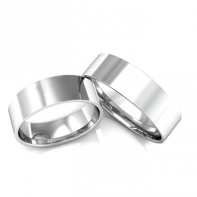 Alianças Compromisso Prata Quadradas Polidas 6mm 12g