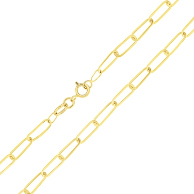 Corrente Elos Achatados Largos Ouro 18k