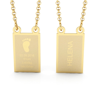 Escapulário Personalizável Dados Nascimento Ouro 18k