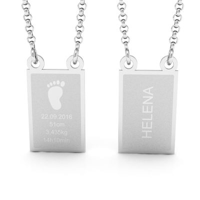 Escapulário Personalizável Dados Nascimento Prata
