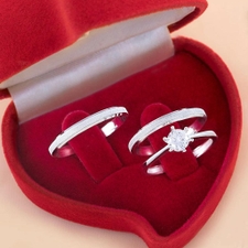 Kit Alianças Namoro Prata 2,5mm + Anel Prata Affection