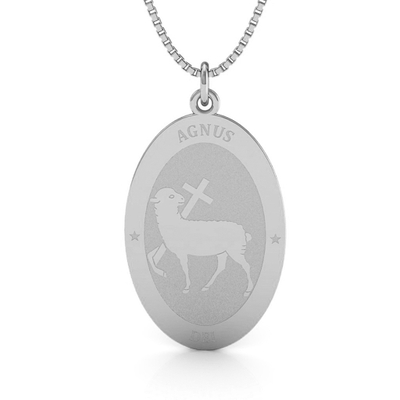 Medalha Agnus Dei Prata Grande