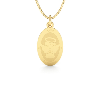 Medalha Anjo da Guarda Ouro 18K Média